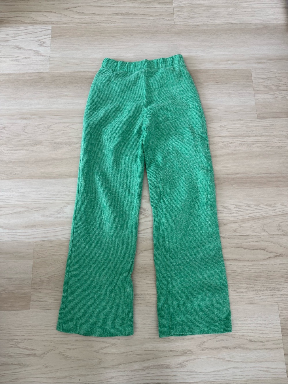 Zara Green Knit Wide-Leg Pants